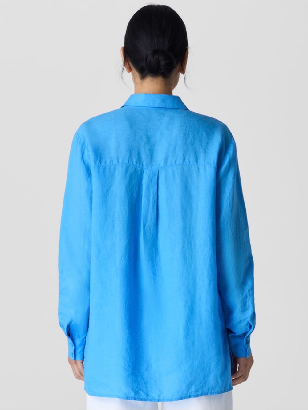 Eileen Fisher WHITE Organic Handkerchief Linen Classic Collar Shirt NEW NWT XXS - Picture 6 of 7